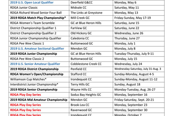 2019 RDGA Tournament Schedule Poster FINAL - NEW SENIOR DATES